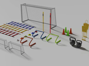 football training equipments 3D Model