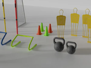 football training equipments 3D Model