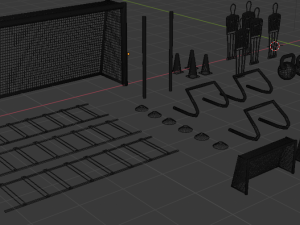 football training equipments 3D Модель