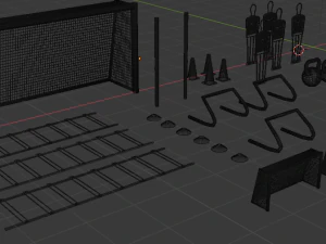 football training equipments 3D Model