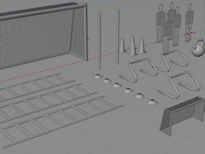 football training equipments 3D Модель