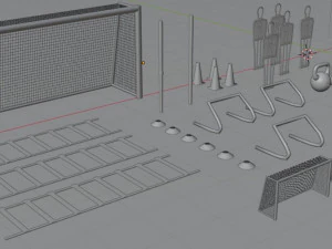 football training equipments 3D Model