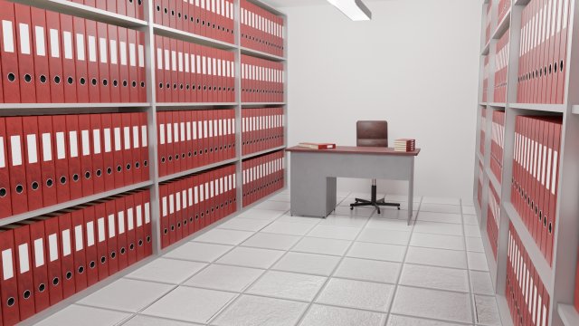 archive - folder room interior 3D Model .c4d .max .obj .3ds .fbx .stl .blend 