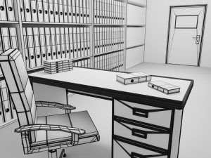 archive - folder room interior 3D Model