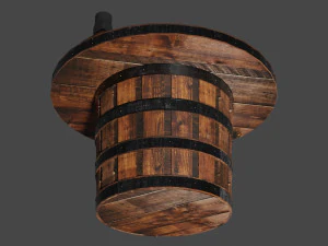 whiskey barrel table 3D Model