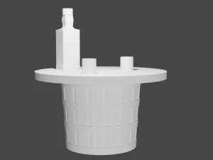 whiskey barrel table 3D Model