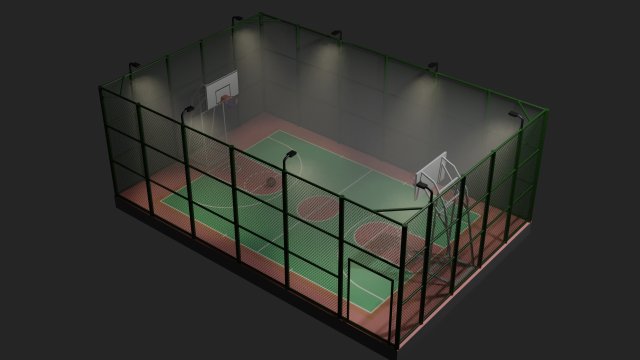 public basketball court Modèle 3D .c4d .max .obj .3ds .fbx .stl .blend 