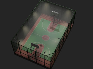 public basketball court Modèle 3D