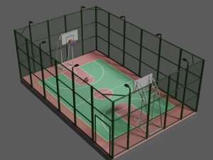 public basketball court Modèle 3D
