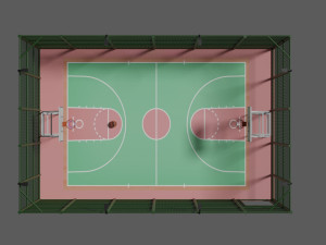 public basketball court Modèle 3D