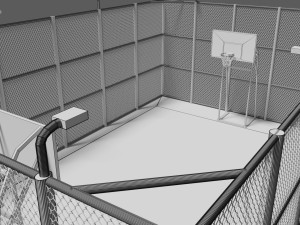 public basketball court Modèle 3D