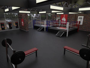 aula tinju - pelatihan interior gym Model 3D