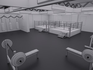 boxing hall - training gym interior Modèle 3D