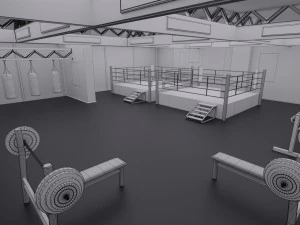 boxing hall - training gym interior 3D Model