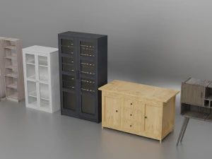 5 cabinet models 3D Model