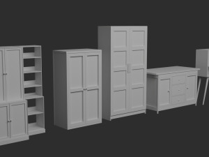 5 cabinet models Modèle 3D