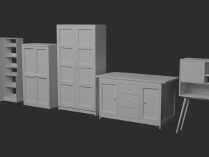5 cabinet models Modèle 3D