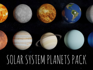 8k textures solar system planets pack 3D 모델