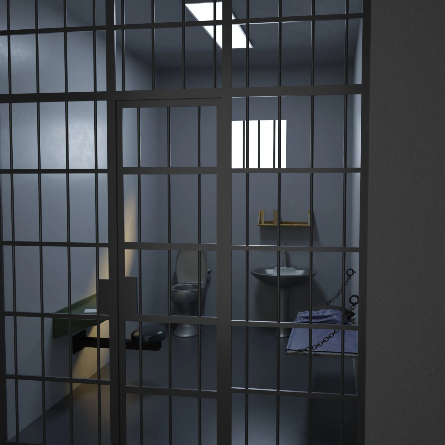 prison cell 3D Model .c4d .max .obj .3ds .fbx .stl .blend 
