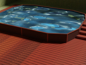 wooden swimming pool Modello 3D