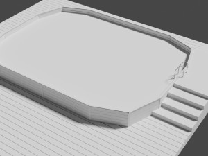 wooden swimming pool Model 3D