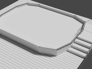 wooden swimming pool 3D Model