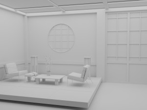 japanese living room interior 3D Модель
