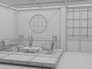 japanese living room interior 3D Модель