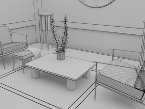 japanese living room interior 3D Модель