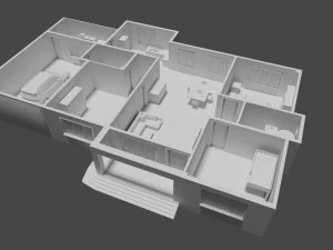 house plan with interiors 3D Model