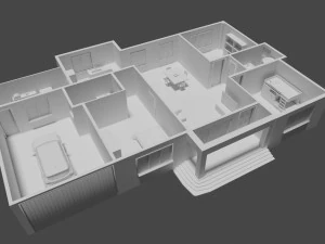 house plan with interiors 3D Model