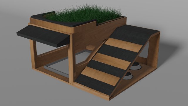 dog or cat house 3D Модель .c4d .max .obj .3ds .fbx .stl .blend 
