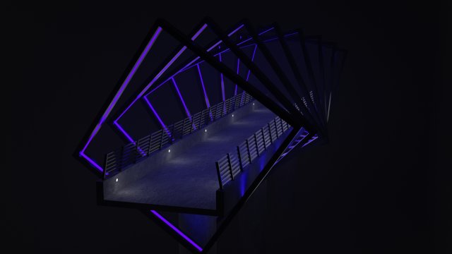 bridge with lighting 3D Model .c4d .max .obj .3ds .fbx .stl .blend 