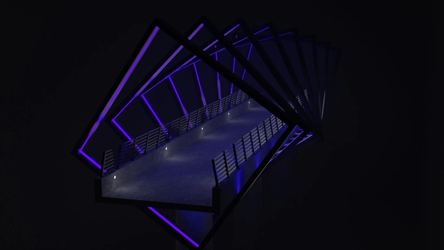 bridge with lighting 3D Model .c4d .max .obj .3ds .fbx .stl .blend
