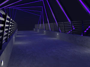 bridge with lighting 3D Model