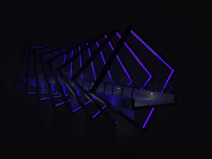 bridge with lighting 3D Model