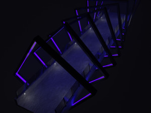 bridge with lighting 3D Model