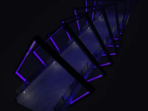 bridge with lighting 3D Model