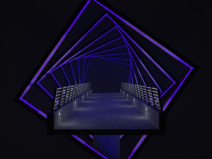 bridge with lighting 3D Model
