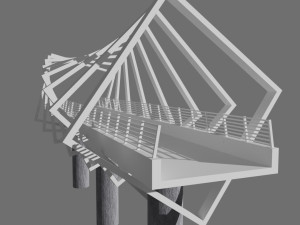 bridge with lighting 3D Model