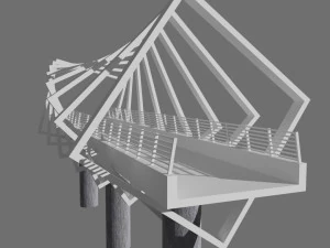 bridge with lighting 3D Model