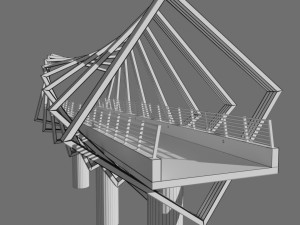 bridge with lighting 3D Model
