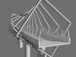 bridge with lighting 3D Model