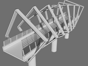 bridge with lighting 3D Model