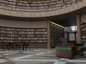 public library interior 3D 모델