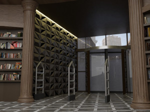 public library interior 3D 모델