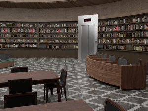 public library interior 3D 모델