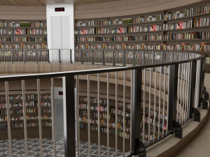 public library interior 3D 모델