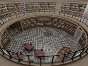 public library interior 3D 모델
