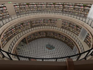public library interior 3D 모델